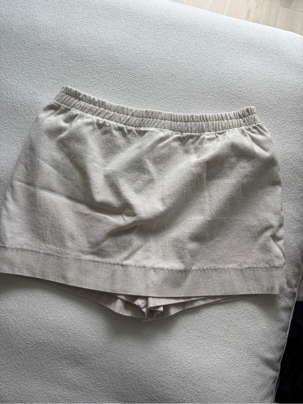 Women's Cream Elastic-Waist Skort